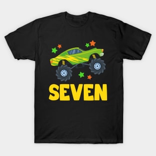 I'm 7 This Is How I Roll Monster Truck 7th Birthday GIft For Boys Toddler Kid T-Shirt